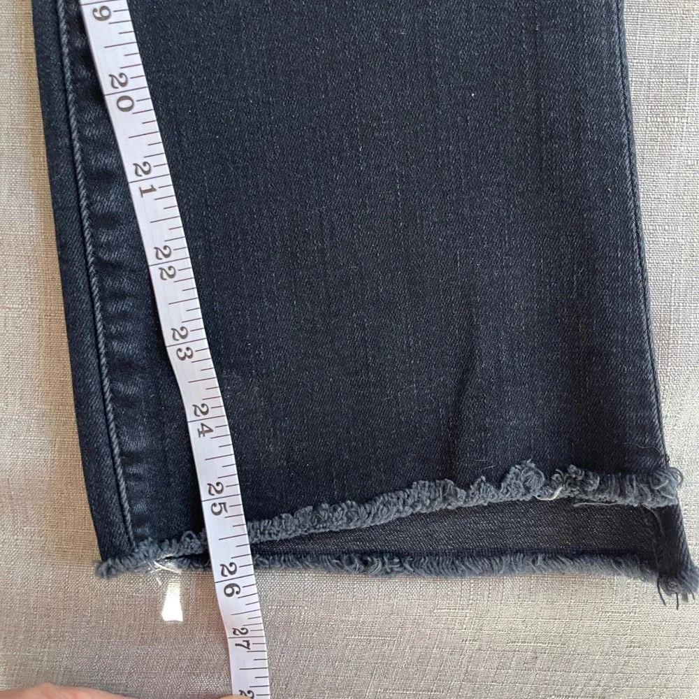 Mother Insider‎ Crop Step Fray Hem Night In Paris Jeans Women 26 Black High Rise